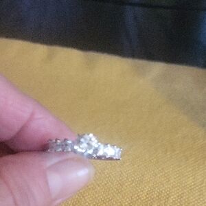 Beautiful Simulated Diamond Ring 10K White Gold